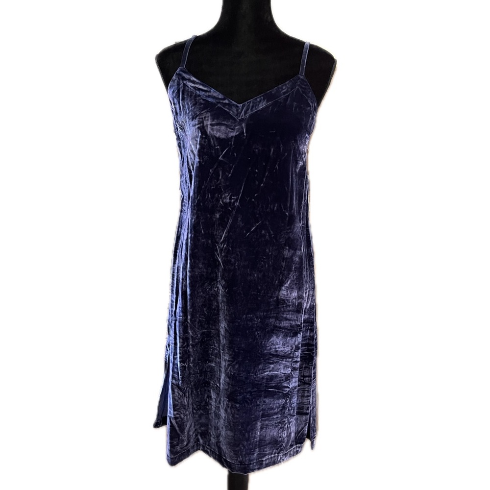 NWT Anthropologie Sapphire Blue Velvet Dress